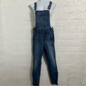 Madewell Womens Jean Coveralls S Blue Denim Bib Button F0077 Skinny Stretch AO8
